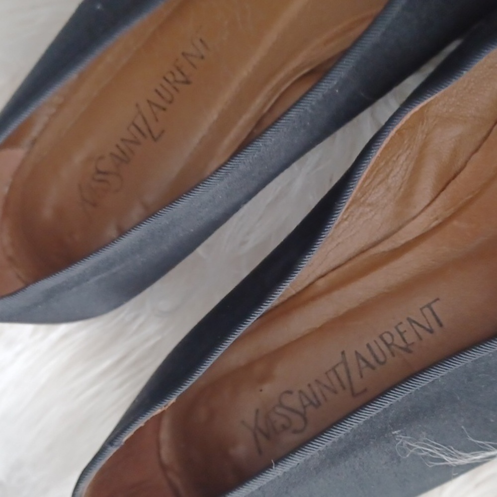 Vintage YSL Black Satin Flats - Picture 4 of 12